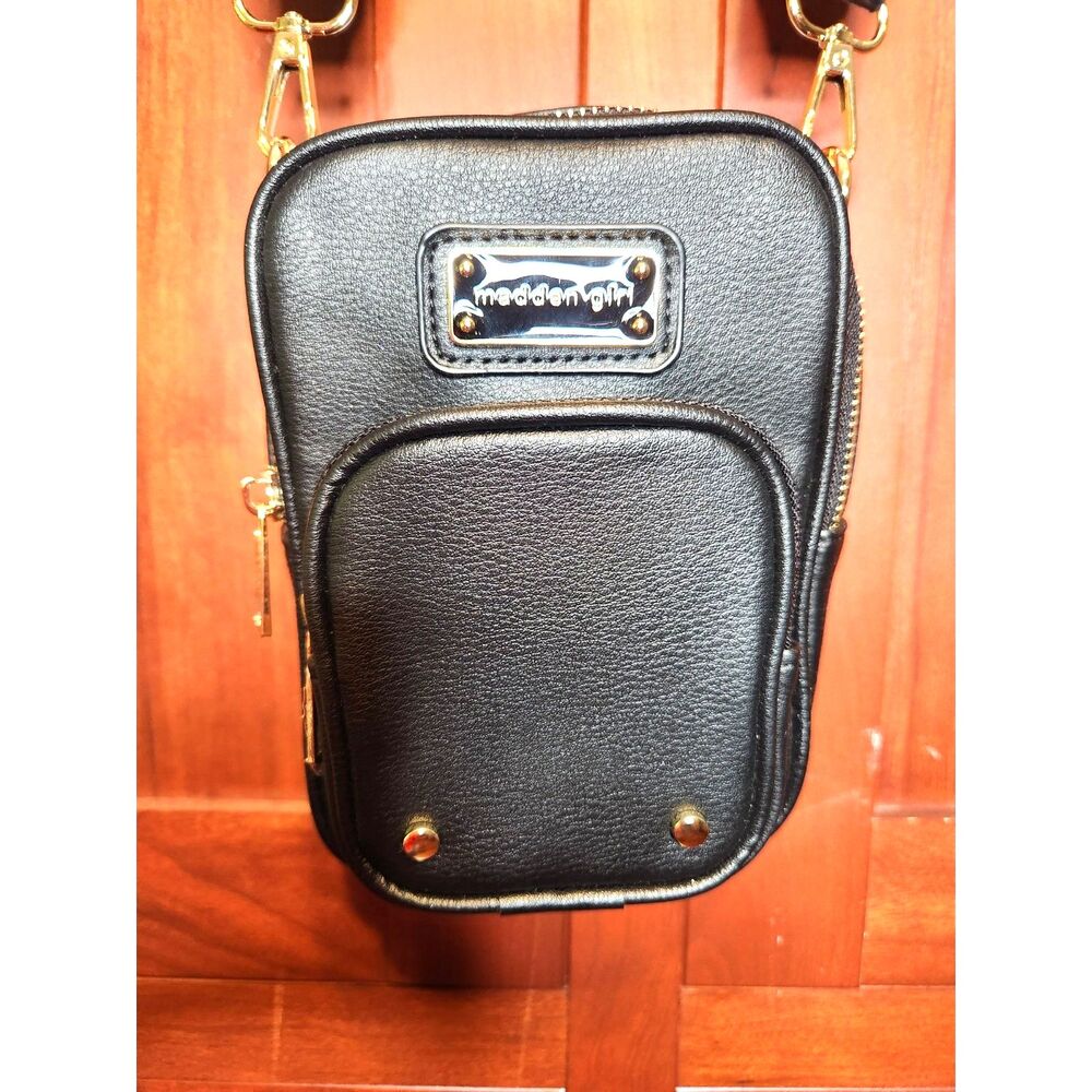 Madden Girl Black Cross Body Bag Gold Colored Accents NWOT!
